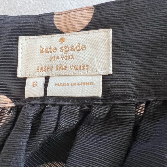 Kate Spade Polka Dot silk/cotton Black and ivory Flirty Polka Dot Mini Skirt - Picture 4 of 5